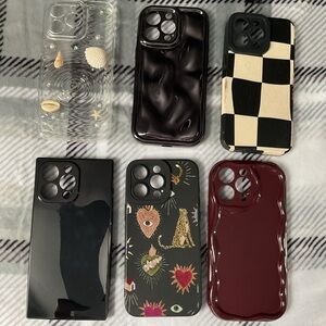Stylish Phone Cases Collection - Black, Burgundy, Multicolor